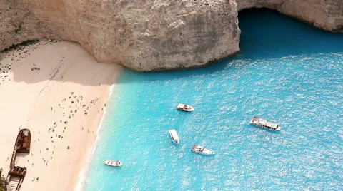 Stunning beach at a distant bay in Greece Video stock 42932855