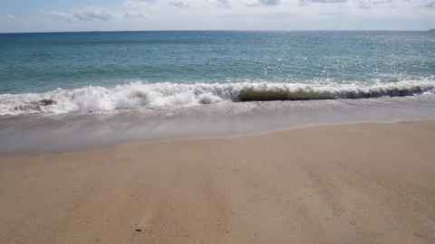 Stunning Beach with Waves Lapping A Continuous Sequence Pt2 of 8 Stock Footage 241143819
