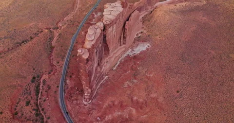 Stunning beautiful flat rock located in the middle of desert.  Stock Footage 213349462