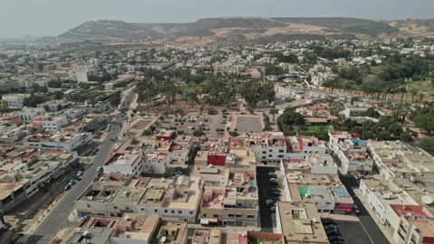 The stunning blend of old and new buildings in Morocco city from above Stock Footage 238510705