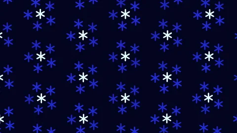 Stunning blue and white snowflake pattern on dark background Stock Footage 292947254