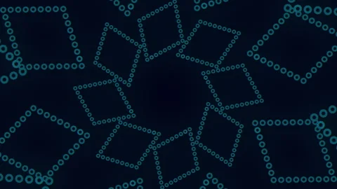 Stunning blue dot pattern mesmerizing circles and  diamonds on black background 스톡 동영상 274186688