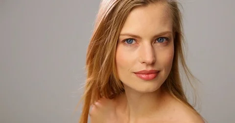 Stunning blue eyed blond Stock Footage 80502249
