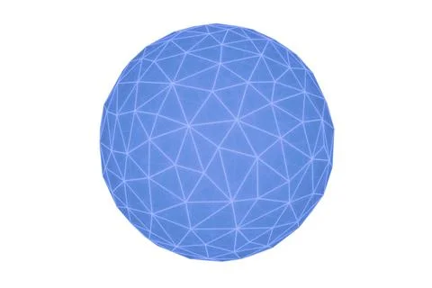 Stunning blue geometric sphere with complex triangular network Stock Illustration