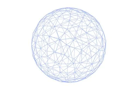 Stunning blue geometric sphere with complex network lines Stockillustratie