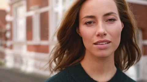 Stunning brunette Stock Footage 80425283