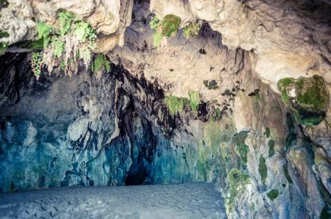 Stunning cave in the seacoast of Palinuro Cilento Italy Stock Photos