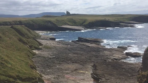 Stunning Cliffs at Mullaghmore Atlantic Coast, Ireland, 2018 Stock Footage 109511709