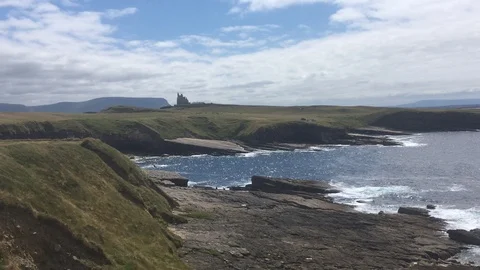 Stunning Cliffs at Mullaghmore Atlantic Coast, Ireland, 2018 Stock Footage 109511733