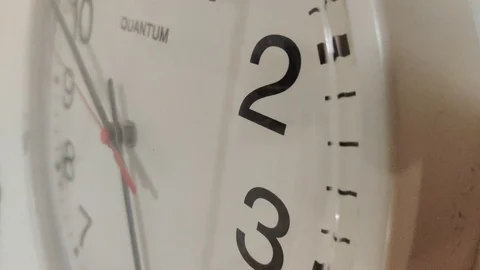 Stunning close-up of clock showing time ticking by in hospital Stock Footage 119590925