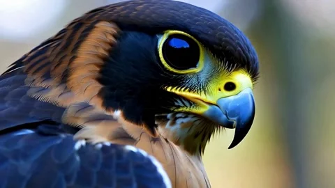Stunning Close-Up of a Falcon in Focus Stock Footage 283943397
