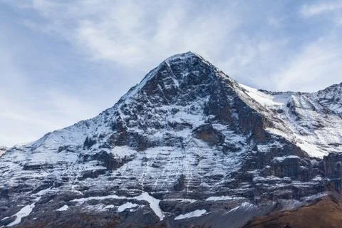Stunning close up view of famous Eiger north face of Swiss Alps, Switzerland Photos