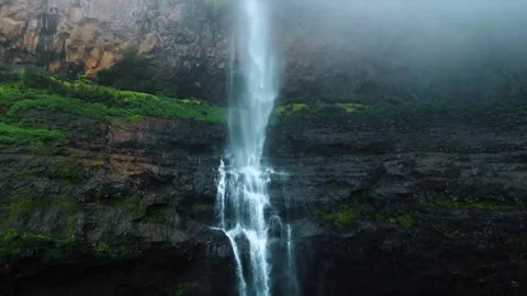 Stunning Close-Up Waterfall from Mountain – Drone Footage Stock Footage 285930859