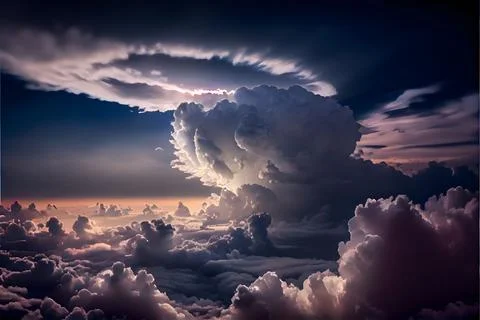 Stunning clouds in the sky Stock Illustration