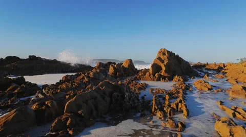 Stunning Coastline with Dramatic Waves Stock Footage 37368354