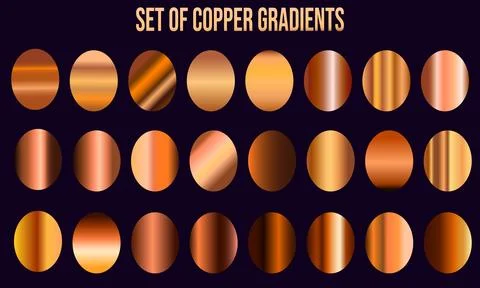 Stunning Copper Gradient Collection for Design Projects. Stock Illustration