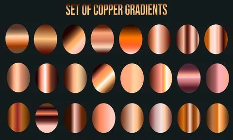 Stunning Copper or Bronze Gradient Collection for Design Projects. Stock Illustration