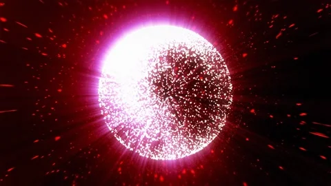 A stunning cosmic visual of a massive explosion creating vibrant particles Stock Footage 301528195