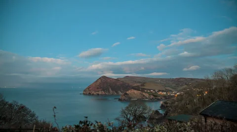 Stunning day to night time lapse in Cornwall, England Stock Footage