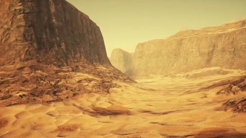 Stunning Desert Landscape with Rocky Cliffs and Sand Dunes Video stock 323297973