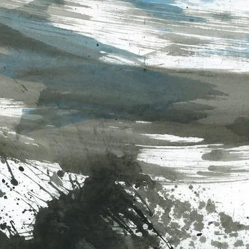 A stunning display of dynamic black and white ink brush strokes with artistic Stock Illustration