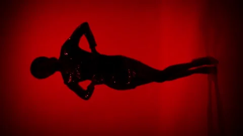 Stunning diva dance bar vertical stage isolated maroon color background Stock Footage 166156184