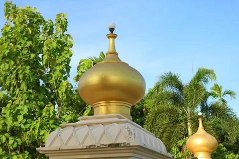 Stunning Dome Shaped Gate Light of the Mosque Stock Photos
