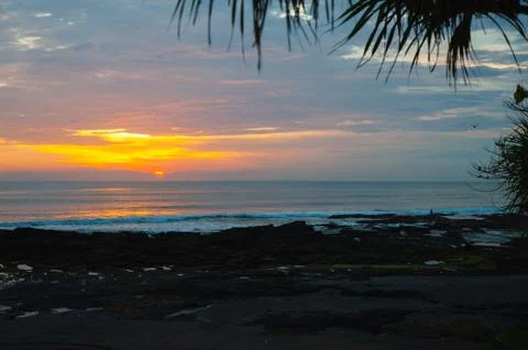 Stunning dramatic sunset over the ocean. Foto stock