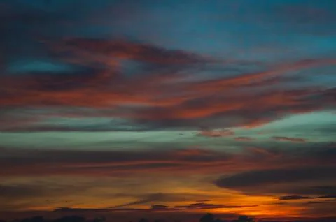 Stunning dramatic sunset over the ocean. Foto stock