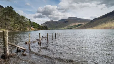 Stunning dramatic timelapse footage of Wast Water in English Lake District Stock Footage 106154478