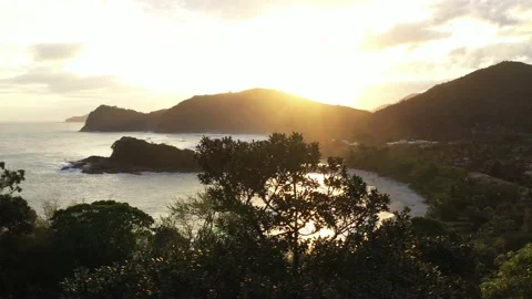 Stunning Drone Shot of a Sunset at the Beach Vidéo 140287631