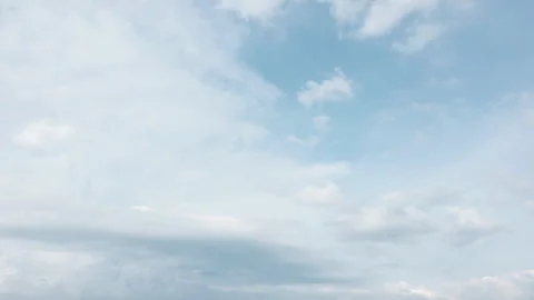 This stunning drone timelapse captures the gentle movement of white clouds Stock Footage 303464671