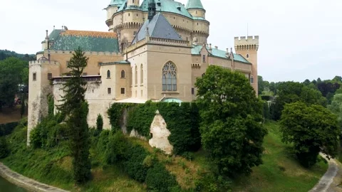 A stunning drone video of Bojnice Castle in Slovakia Stock Footage 282798521