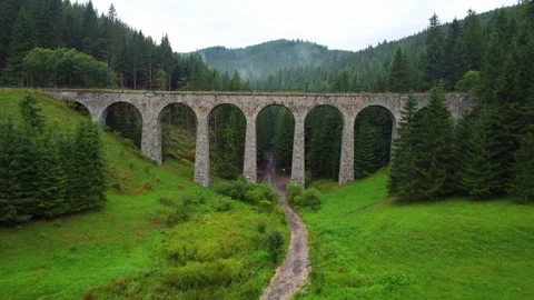 A stunning drone video of Chmarošský Viaduct in Slovakia Stock Footage 282870341