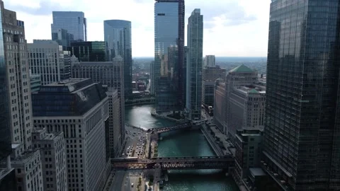 A stunning drone view of Chicago, USA Stock Footage 280051301