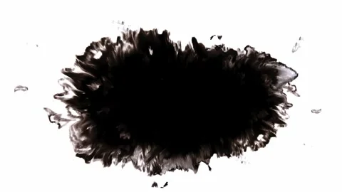 Stunning Dynamic Ink Splashes on a Bright White Background Creating EyeCatching Stock Footage 309344865
