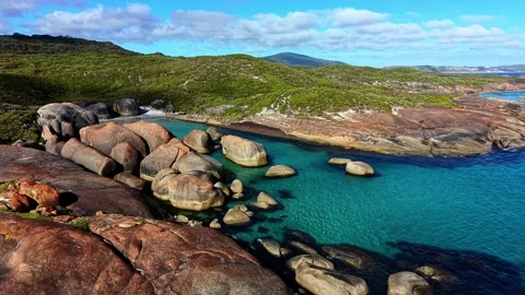 Stunning Elephant Rocks Beach of William Bay National Park with turquoise Water Video stock 329801531