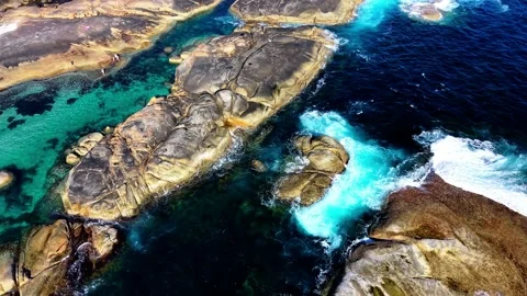Stunning Elephant Rocks Beach of William Bay National Park with turquoise Water Video stock 329802355