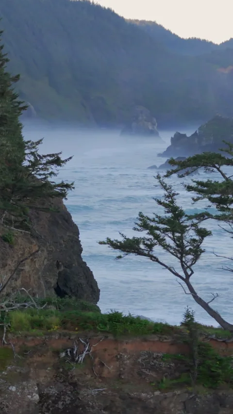 Stunning Epic Aerial View of an Absolutely Breathtaking and Scenic Coastal Stock Footage 285367626