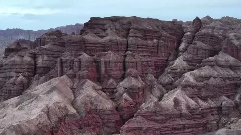Stunning Eroded Rock Formations of Danxia Landscape Heidu Mountain China Stock Footage 339585352