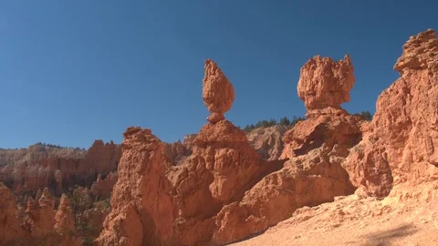 Stunning eroded rocky hoodoo formations in beautiful Bryce Canyon National Park Stock Footage 76850146