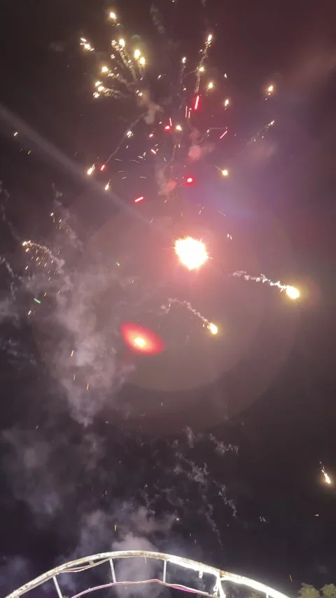 Stunning Fireworks Display at Night Stock Footage 331479637