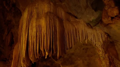 Stunning Geological Formation Displaying Unique Stalactite Growth in an Stock Footage 310163542