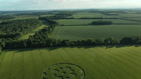 Stunning Geometric Crop Circle Drone 4K Cinematic Reveal 8th June 2021 Stock Footage 155580978