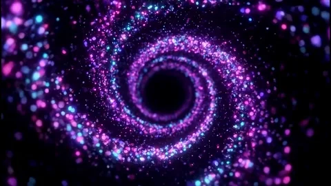 Stunning glowing spiral vortex with glowing particles animation  4k video Stock Footage 318277073