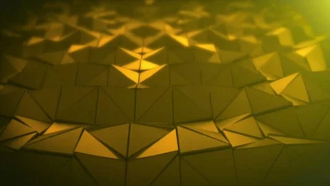 Stunning gold polygon background animation for modern presentations or stylish w Stock Footage 321395552