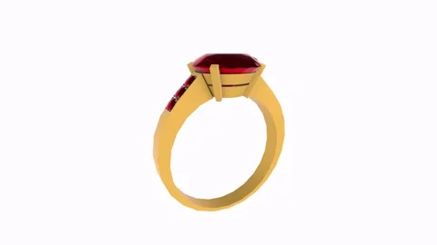 Stunning gold ring with ruby and diamond accents for special occasions Stock-Footage 296015958