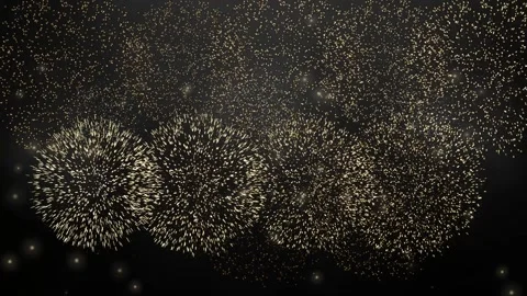 Stunning golden fireworks display exploding in night sky during celebratory.. Stock Footage 332723350