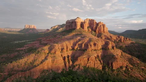 Stunning golden hour drone experience over sedona arizona landscapes Stock Footage 319896449