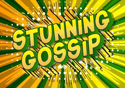 Stunning Gossip - Vector illustrated comic book style phrase on abstract back Stock-Illustration
